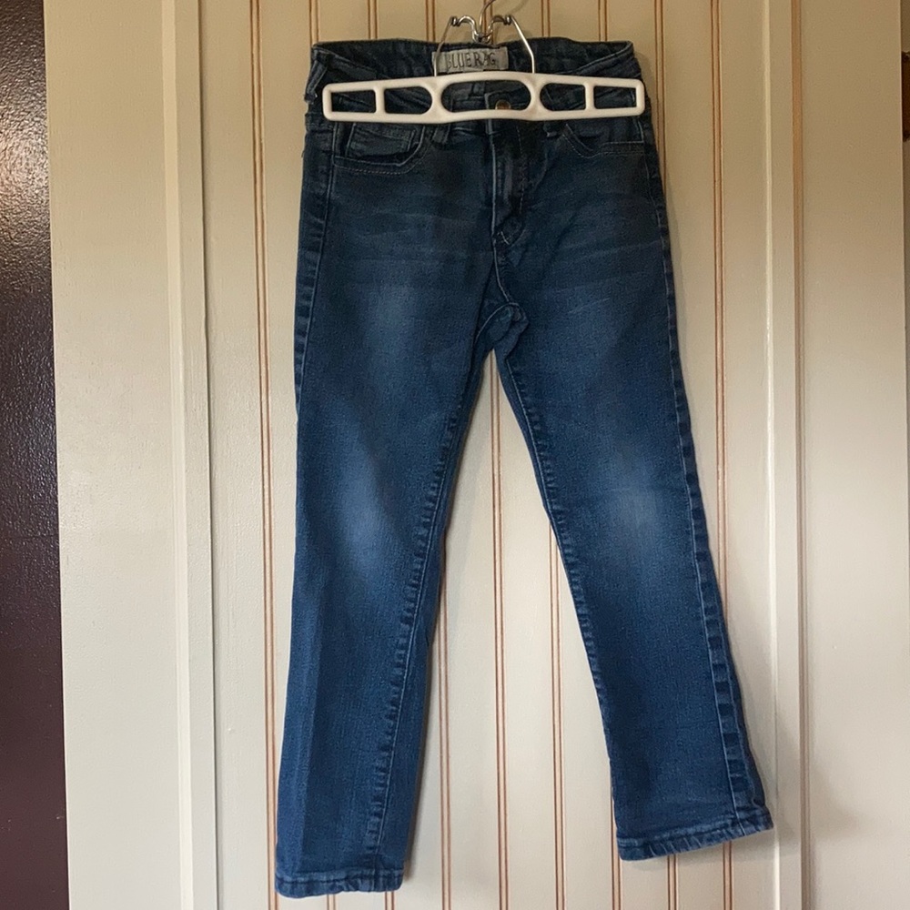 Little Boys Blue Rag Blue Jeans Button and Zipper Size 7